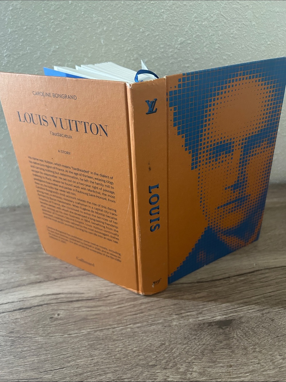Louis Vuitton Blue and Orange Pixel Portrait Art Print